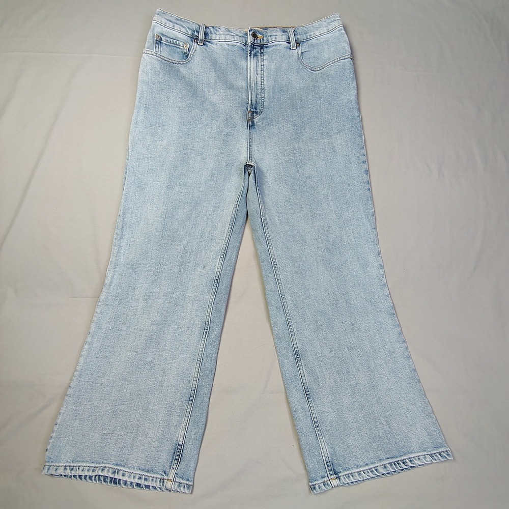 Everlane Jeans Womens 33 Ankle The Way High Rise Wide Leg Flare Light Organic